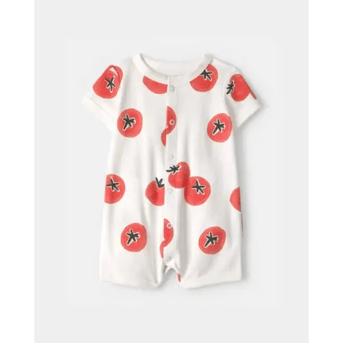 Baby Boy Tomato Romper - Red/Cream | Carter's