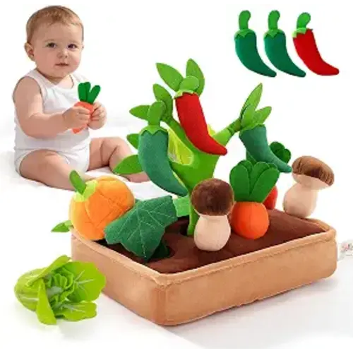 Jollybaby Baby Toys 6-12 Months - Vegetables Garden Plant Plush