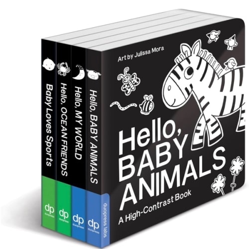 High Contrast Baby Book Set: 4 Board Books for Newborns