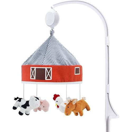Lovvie & Joy Baby Crib Mobile,Mobile for Crib with 35 Lullabies and Stuffed Animals Hanging Toys for Newborns Boys and Girls,Farm Nursery Decor