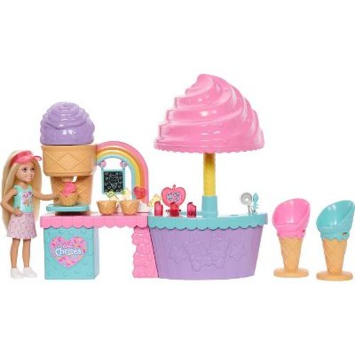 Barbie Club Chelsea Ice Cream Shop Playset with Chelsea Doll 2 Dough Colors and Accessories