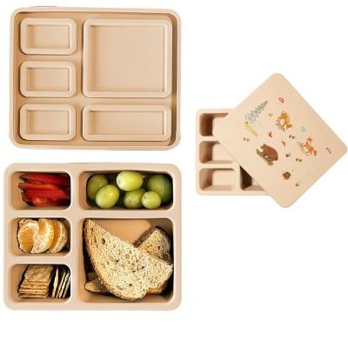 Austin Baby Co Leak-proof Silicone Bento Box - Woodland Oat