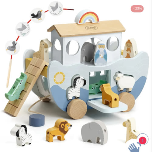 Wooden Noah's Ark Toy for Montessori Learning – Joyreal