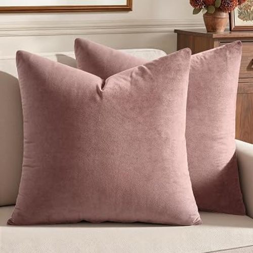 MIULEE 24x24 Inch Pack of 2 Euro Velvet Throw Pillow Covers Jam