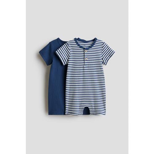 2-PACK SHORT COTTON ROMPER SUITS