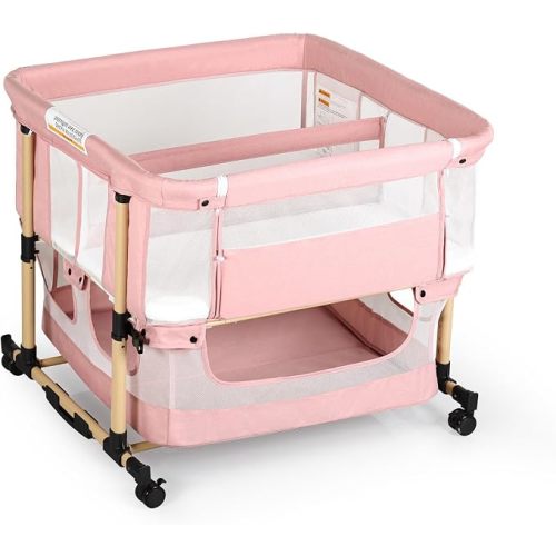 Twin Bassinet for 2 Babies, Double Bassinet for Twins