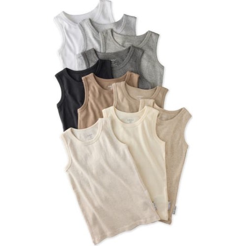 Assorted 10-Pack Malone Organic Cotton Tanks, 3T