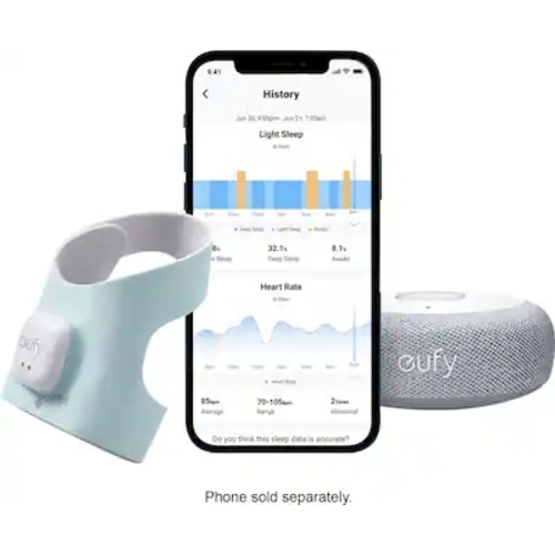 eufy - S320 Smart Sock WiFi Baby Monitor with Receiver and Customizable Wellness Tracker - Blue