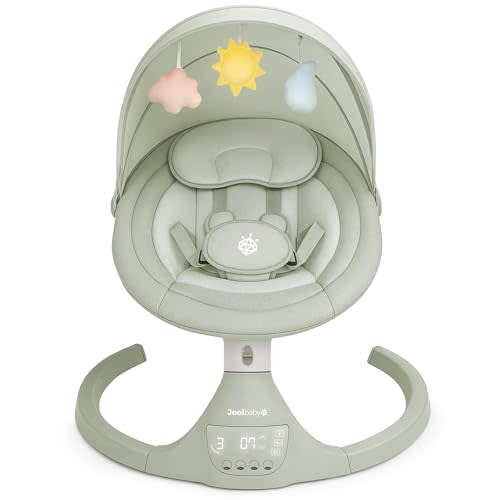 Jool Baby Nova Swing for Newborns - Electric Motorized Infant Swing, Bluetooth Music, 10 Preset Melodies, Remote (Updated Model, Sage)