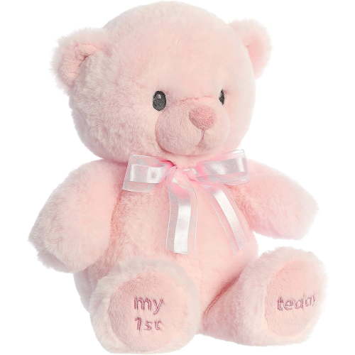 ebba, Medium My First Teddy, 12" Pink, Plush Baby Stuffed Animal