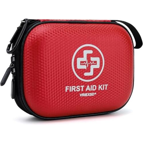 Mini First Aid Kit - 150 Piece Small Waterproof Hard Shell Medical Kit