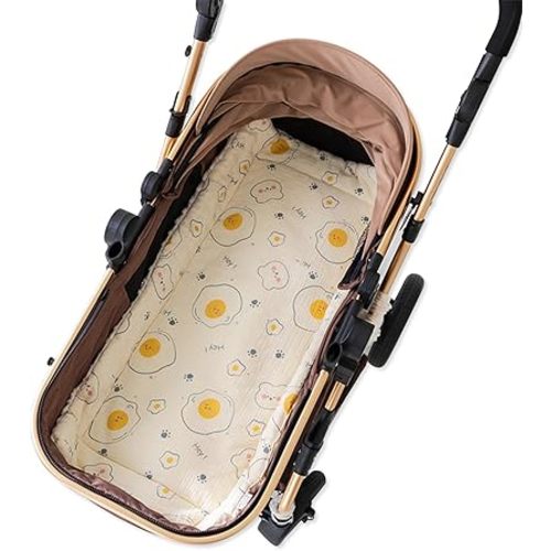 Warm Baby Stroller Seat Liner,Soft Thick Pushchair Seat Liner Baby Stroller Cushion Seat Insert Pad Universal for Pushchair Pram Buggy Car Seat High Chair(Omelette)
