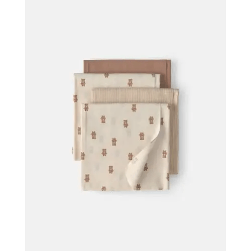 Baby 4-Pack Bear Receiving Blankets - Brown/Cream | Carter's