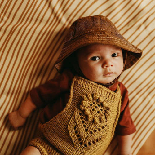 Baby Linen Sun Cap - Spice