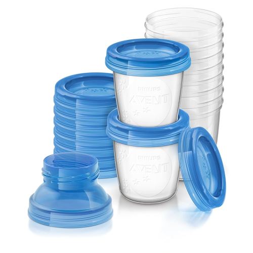 Philips AVENT Breast Milk Storage Cups And Lids, 10 6oz Containers, SCF618/10