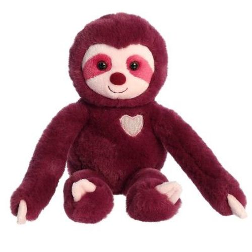 Aurora Medium Sweety Sloth Valentine Heartwarming Stuffed Animal Amethyst 12"