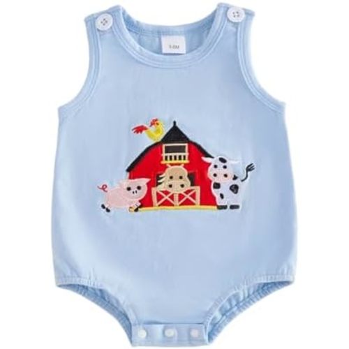 Baby Boy First Birthday Outfits Sleeveless Cowboy Hat Embroidery Letter Bodysuit Newborn Western Overalls