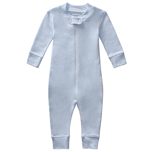 Owlivia Organic Cotton Baby Boy Girl Zip up Sleep 'N Play Pjs, Footless, Long Sleeve
