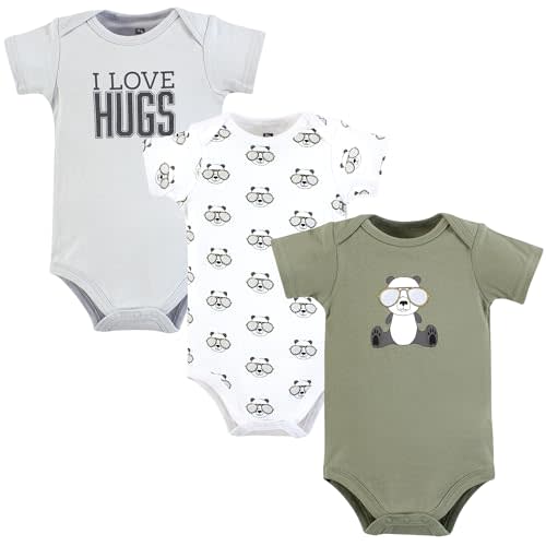 Hudson Baby Infant Boy Cotton Bodysuits, Cool Panda, Preemie