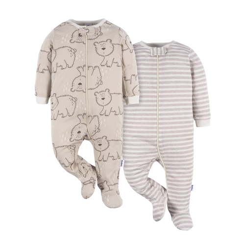 Gerber Gender Neutral Sleep ´N Play Footed Pajamas, 2-Pack, Sizes 0/3 Months - 12 Months
