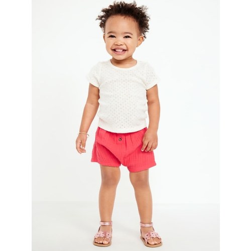 Double-Weave Button-Front Shorts for Baby | Old Navy