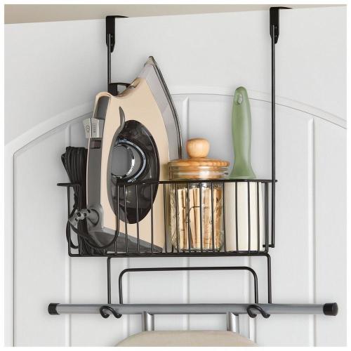 Black Metal Ironing Board Holder