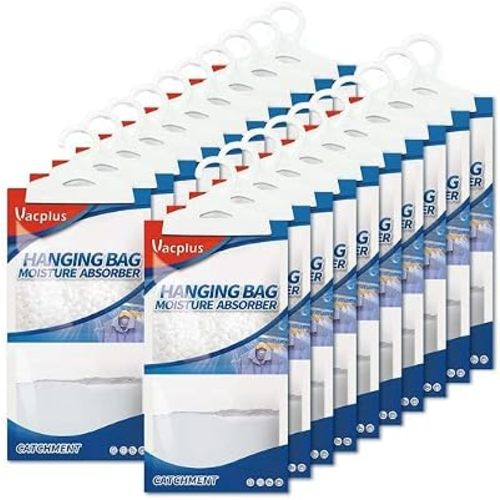 Vacplus Moisture Absorbers Packets, Fragrance Free 20 Pack, Humidity Packs, Dessicant Packets, Hanging Closet Dehumidifier Bags, Odor Eliminator for Bathroom 9.8OZ