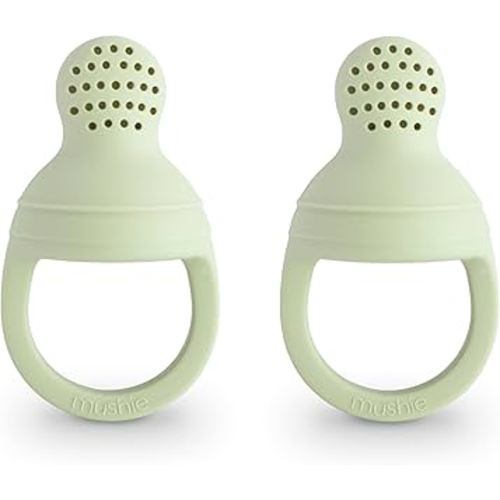 mushie Silicone Baby Fresh Fruit & Food Feeder Pacifier | 6 Months+ (Sage)