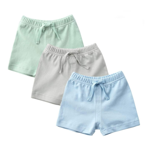 Teach Leanbh Unisex-Baby 3-Pack Cotton Soild Color Short with Drawstring 3-24 Months
