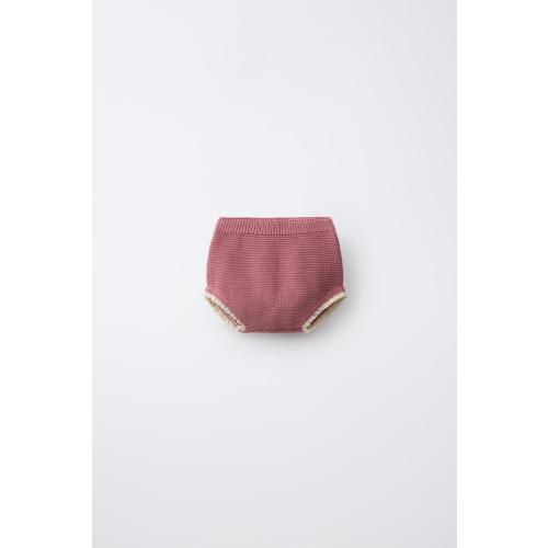 CONTRAST LACE KNIT BRIEFS - Pink | ZARA United States