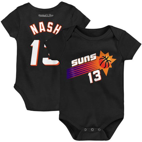 Infant Mitchell & Ness Steve Nash Black Phoenix Suns Hardwood Classics Name & Number Bodysuit