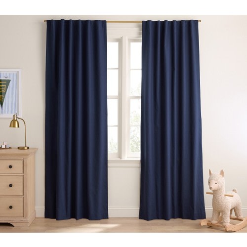 Quincy Cotton Canvas Kids Blackout Curtain | Pottery Barn Kids