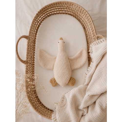 Handmade goose teddy, goose toy, boucle goose, boucle toy, newborn comforter, goose soft toy, newborn accessories, photo prop, nursery decor