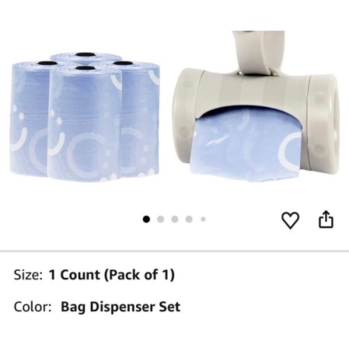 Ubbi On-the-Go Gray Bag Dispenser and Waste Disposal Bags Refill, 60 Lavender Scented Diaper Bags, Baby Savings Bundle, New Parent Gift