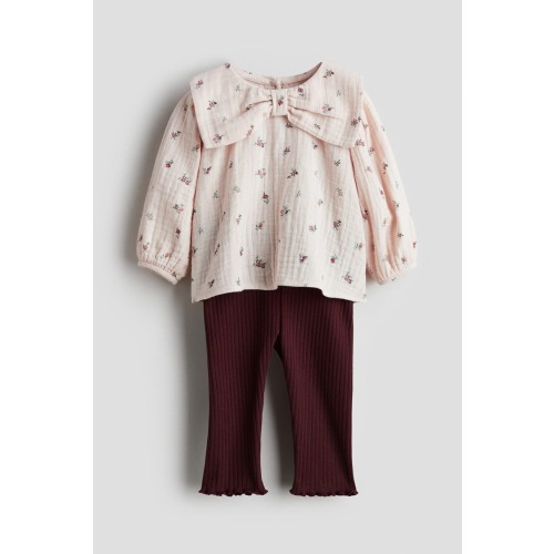 2-piece Blouse And Leggings Set