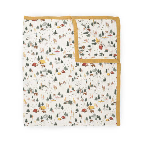 Organic Cotton Muslin Quilted Throw - Alpine Adventure