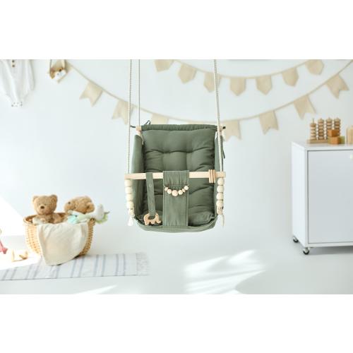 Baby Swing Indor Outdoor, toddler swing, Schaukel Balançoire with playing beads Garden Swing, Gift For Baby, Wood Swing, Swing with pillow