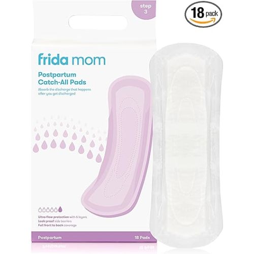 Frida Mom Postpartum Pads, Leak Proof Feminine Care Maxi Pads, 6 Layers of Protection for Maximum Absorbency (18ct)