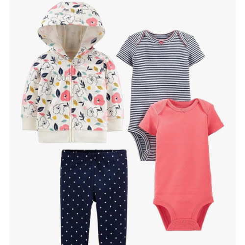 Simple Joys by Carter's Baby Girls' 4-Piece Jacket, Pant, and Bodysuit Set