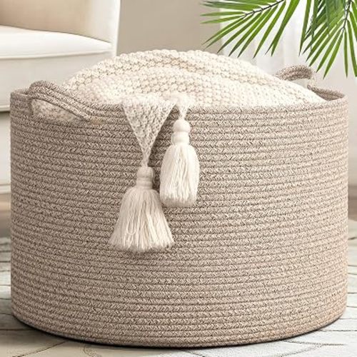 Goodpick Large Wicker Basket for Blankets, Baby Toy Storage Basket, 65L