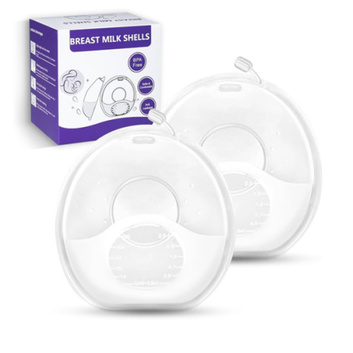 Breast Milk Collector, Milk Collectors for Breastfeeding, Reusable Breast Milk Shells, Catcher Protect Sore Nipples for Breastfeeding,Made from BPA-Free and Food-Safe Silicone(2.03oz,2 Counts)
