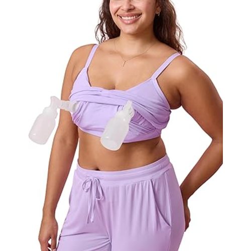 Kindred Bravely Sublime Sleep Pumping Bra Hands Free, Adjustable Pumping & Nursing Bra with EasyClip for All Breast Pumps