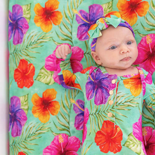 Hibiscus Bright Crib Sheets