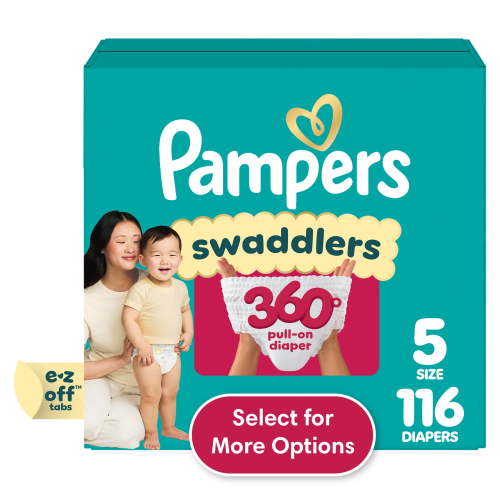 Pampers Swaddlers 360 Baby Diapers Size 5, 116 Count (Select for More Options)