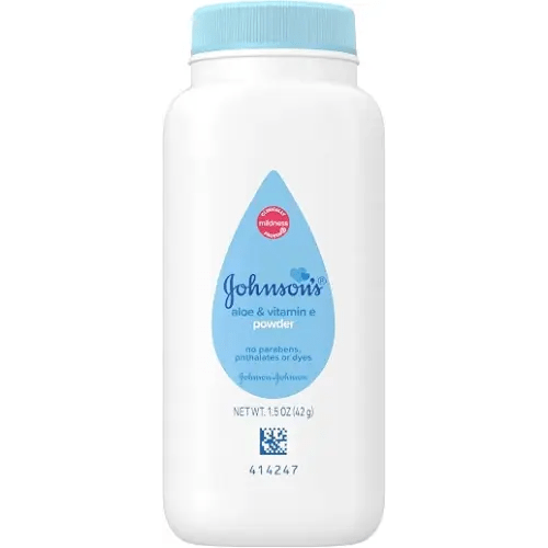 Johnson's Baby Cornstarch Baby Powder with Aloe and Vitamin E for Delicate Skin, Hypoallergenic, No Addded Parabens, and Dyes for Gentle Baby Skin Care, Baby Essentials, 1.5 oz