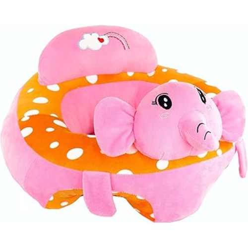 Baby-Sofa-Chair-Floor-Seat Baby-sit-me-up-Floor-seat Baby Learn Sitting Support Seats for Babies Pillow Bouncers Portable Bouncy Plush Cute Seat Cushion for 4-16 Months Toddler (Elephant)