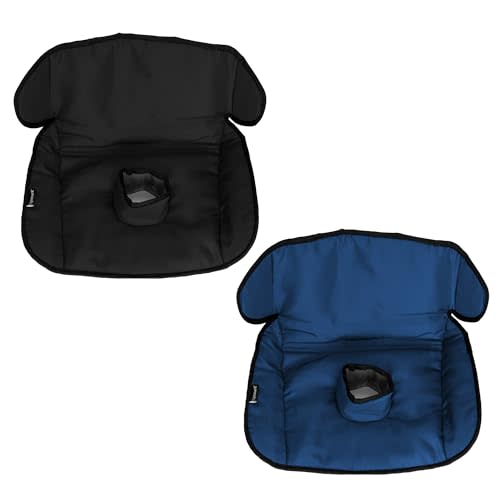 Lynmark® 2x Potty Training Car Seat Protector for Child Car Seat- Waterproof Soft Car Seat Piddle Pads for Toddlers, Baby- Travel-Friendly Washable Liner for Spills, Nappy Leak, Accident- Navy & Black