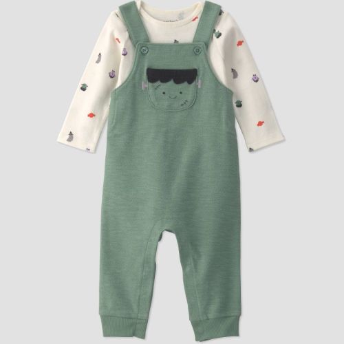 Carter's Just One You® Baby Boys' 2pc Frankenstein Overalls and Long Sleeve Bodysuit Set - Green 9M