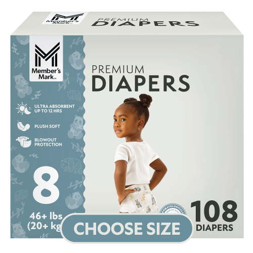 Member's Mark Premium Baby Diapers, Sizes Newborn - 8