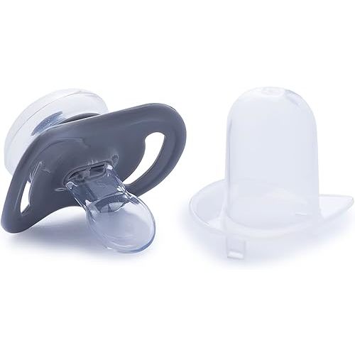 JOOVY 2 Piece Airnoogie Pacifier, Gray, Medium